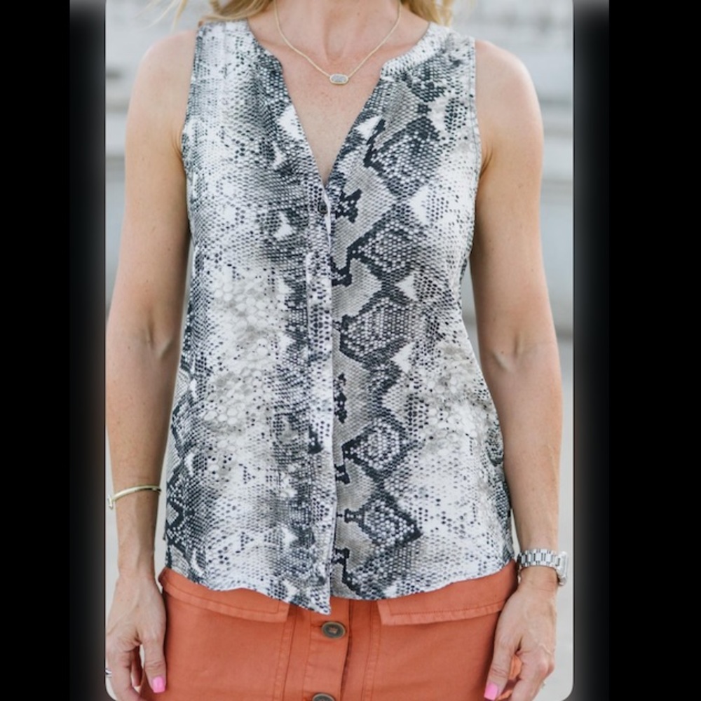 Sanctuary Snake Skin Tank Blouse